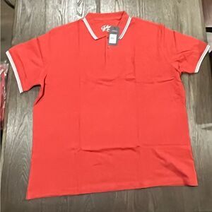 NWT Johnny Bigg Harper Tipped Pique Polo Shirt Tangerine - Size 5X